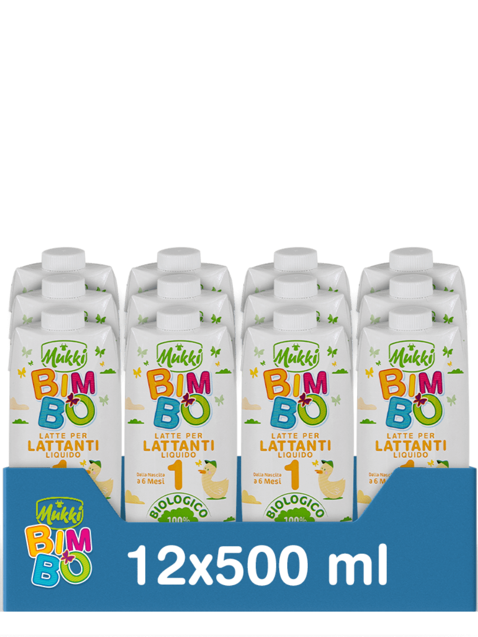 Mukki Bimbo 1 - Latte per lattanti liquido 500 ml - 12 confezioni