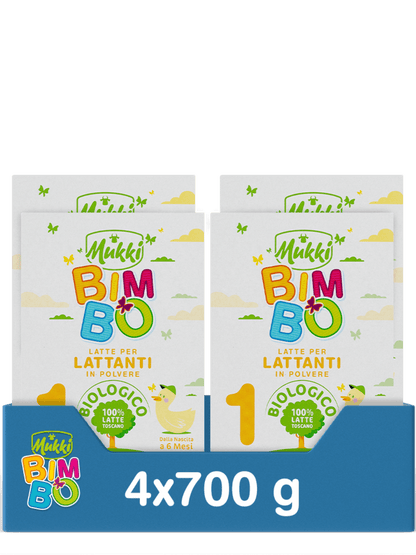 Mukki Bimbo 1 - Latte per lattanti in polvere 700 g - 4 confezioni