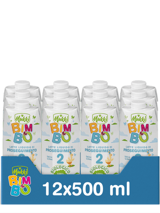 Mukki Bimbo 2 - Latte di proseguimento liquido 500 ml - 12 confezioni