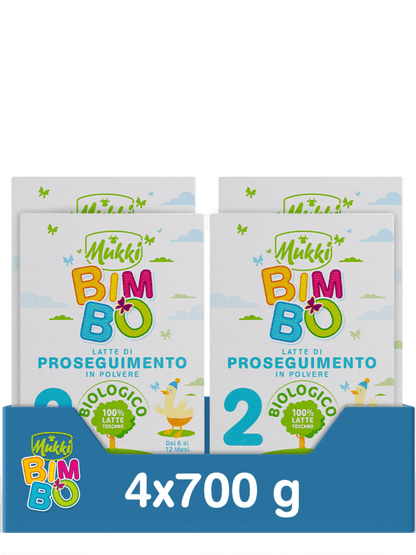 Mukki Bimbo 2 - Latte di proseguimento in polvere 700 g - 4 confezioni